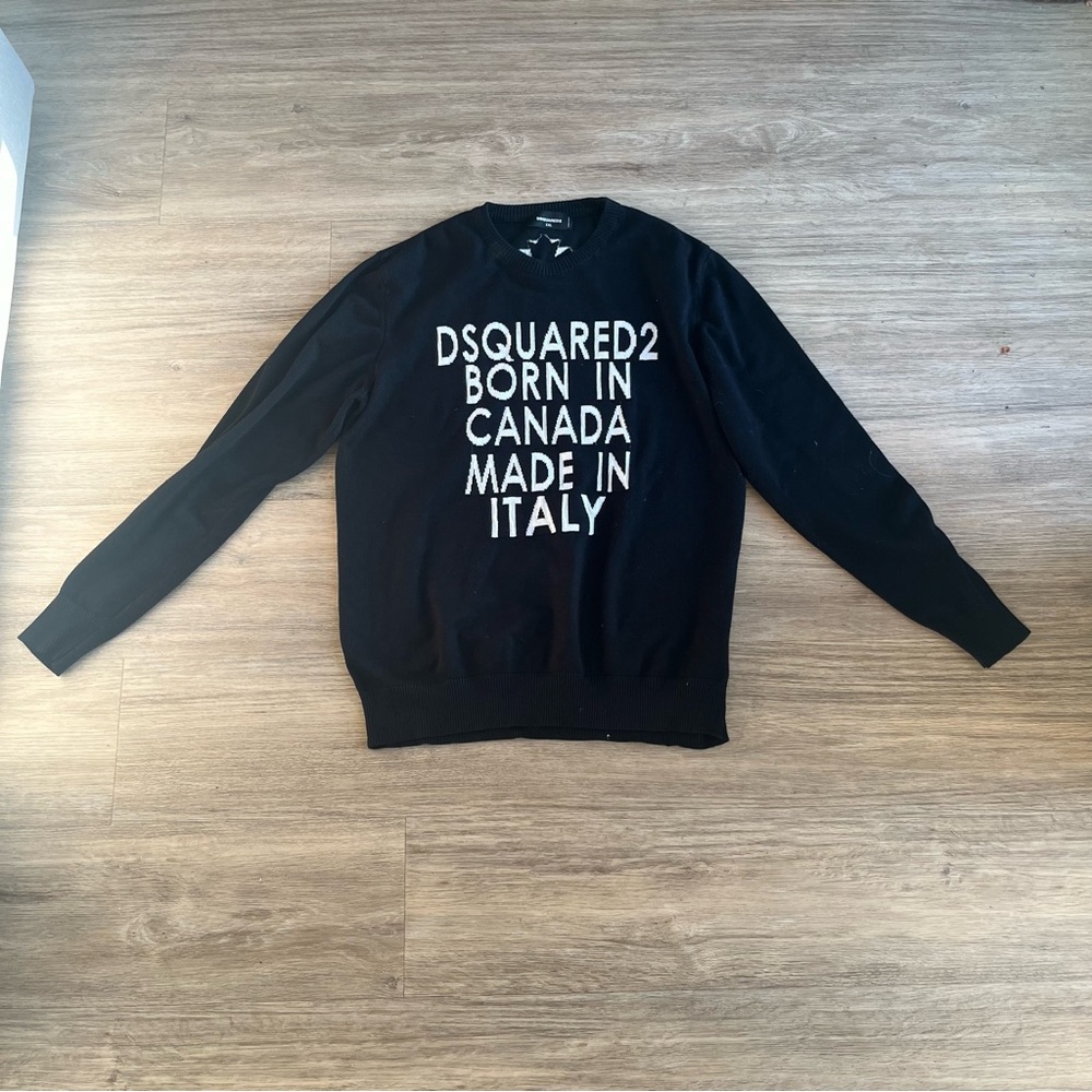 DSQUARED2 Men's Black Crewneck Sweater